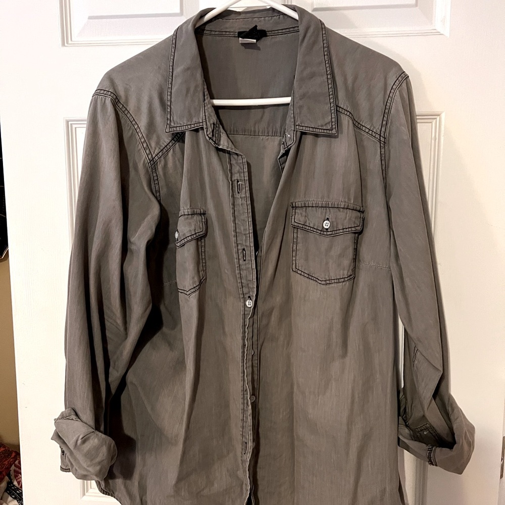 Torrid grey button down shirt | 2X